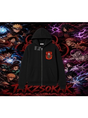 Tarzsokak Jiraiya Naruto Anime Karakteri Oversize Unisex Hırka & Çeket Fermuarlı Sweatshirt Beyaz