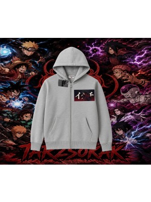 Tarzsokak Madara Uchiha Naruto Anime Karakteri Oversize Unisex Hırka & Çeket Fermuarlı Sweatshirt Beyaz
