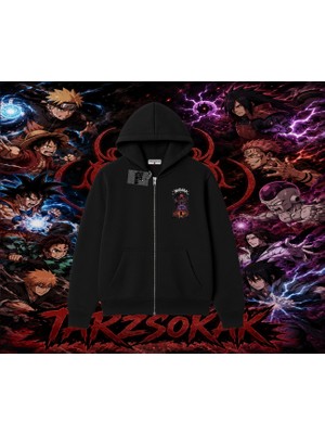 Tarzsokak Madara Uchiha Naruto Anime Karakteri Oversize Unisex Hırka & Çeket Fermuarlı Sweatshirt Beyaz