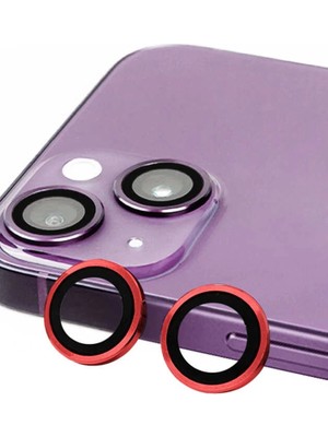 Beta Moda Hub Newface Apple iPhone 14 Plus Raze Metal Kamera Lens - Kırmızı