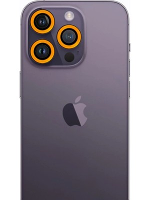 Beta Moda Hub Newface Apple iPhone 12 Pro Neon Fosforlu Kamera Lens - Sarı