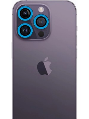 Beta Moda Hub Newface Apple iPhone 13 Pro Max Neon Fosforlu Kamera Lens - Mavi