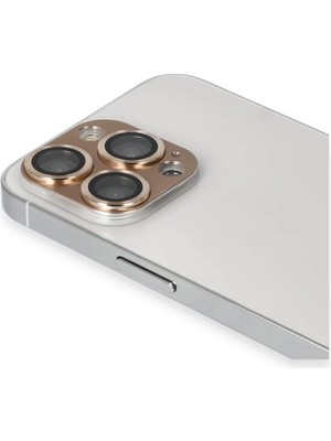 Beta Moda Hub Newface Apple iPhone 13 Pro Max Pers Alüminyum Kamera Lens - Gold