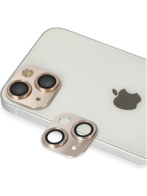 Beta Moda Hub Newface Apple iPhone 13 Pers Alüminyum Kamera Lens - Gold