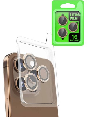 Beta Moda Hub Newface Apple iPhone 16 Pro Raze Metal Kamera Lens - Desert