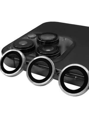 Beta Moda Hub Newface Apple iPhone 15 Pro Raze Metal Kamera Lens - Gümüş