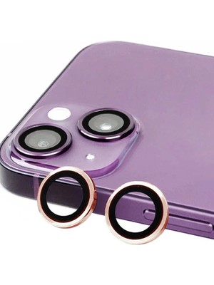 Beta Moda Hub Newface Apple iPhone 15 Plus Raze Metal Kamera Lens - Pembe