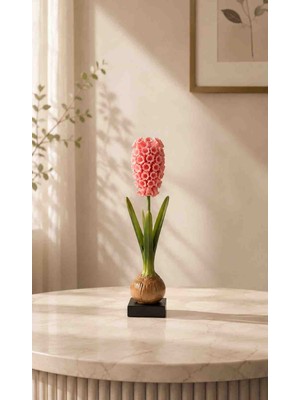 Porland Sümbül Pembe Şamdan 35CM