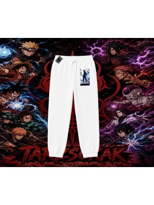 Tarzsokak Kakashi Hatake Naruto Anime Karakteri Unisex Jogger Eşofman Altı Beyaz