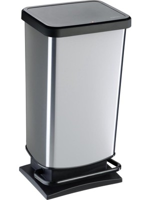 Rotho Paso Çöp Kutusu, Metalik Gri, 40L
