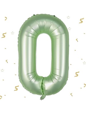 Hero Benim - 0 Rakamı Su Yeşili Folyo Balon 40 Inch 90 cm