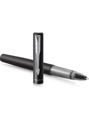 Parker Vector Xl Tükenmez Kalem | Pirinç Üzerine Metalik Siyah Lake | Siyah Mürekkep Doldurmalı Ince