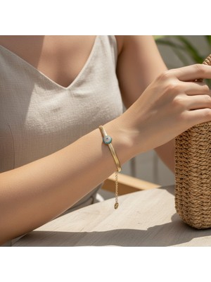 Xuping Jewelry Stil Incisi/xupıng Jewelry Balık Sırtı Nazar Boncuklu Bileklik