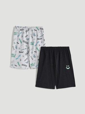 Lc Waikiki Yeni Sezon Beli Lastikli Erkek Çocuk Pijama Şort 2'li