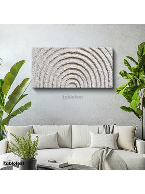Tablofest Yatay Panoramik Kanvas Tablo Soyut Dairesel Formlar Modern Sanat Tablosu Ev Ofis Duvar Dekoru
