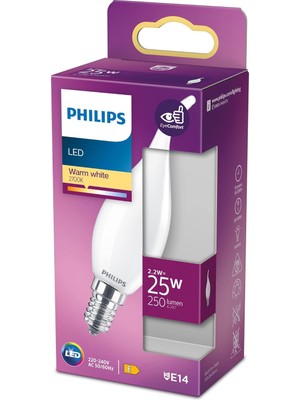 Philips LED Classic 25W BA35 E14 Mum Tipi Ww Dim Edilmez Ampul