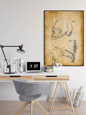 Hero Dekoratif Sanatsal Amerikan Futbolu Patent Posteri 60X90CM.