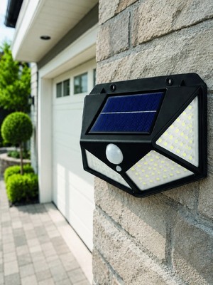 Techora Sale Solar LED Bahçe Aydınlatma Lambası 3 Işık Modlu Sensörlü Duvar Tipi Dış Mekan