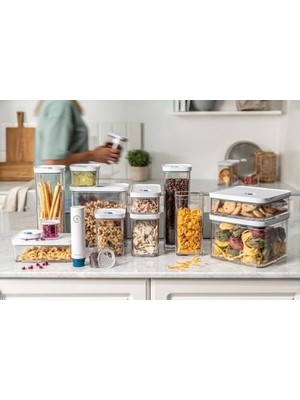 Fresh & Save Cube Vakumlu Saklama Kabı 3m, 21 Santimetre, Şeffaf Akdeniz Mavisi