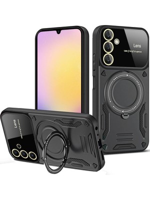 Magicool Samsung Galaxy S25 Kılıf Joy Lens Standlı Kapak - Siyah