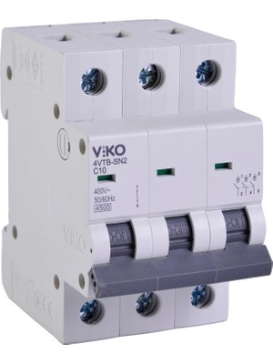 4VTB-3C10 Otomatik Sigorta 4,5ka C Tipi 3 Kutup 10A