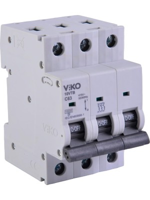 10VTB-3C63 Otomatik Sigorta 10KA C Tipi 3 Kutup 63A