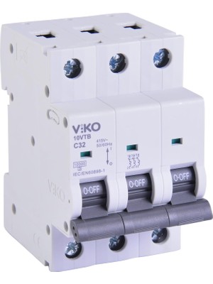 10VTB-3C32 Otomatik Sigorta 10KA C Tipi 3 Kutup 32A