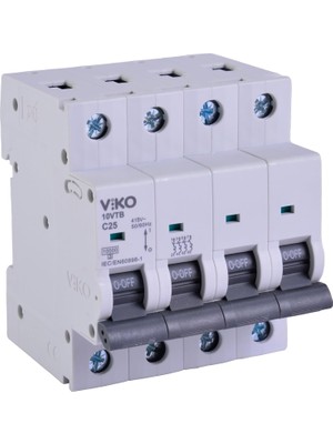 10VTB-4C25 Otomatik Sigorta 10KA C Tipi 4 Kutup 25A