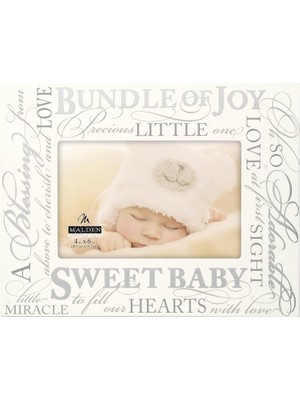 Malden International Schild Gümüş Designs 4 x 6 Sweet Baby, Beyaz, 10,2 x 15,2 cm