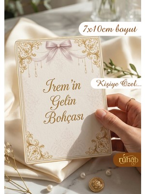 Ruhab Kişiye Özel Gelin Bohça Kartı / Gelin Bohçası / Hediye Kartı / Isimlik / Düğün Nişan Söz