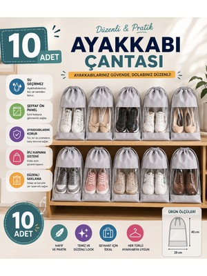 MAYAGLORY 10 Adet Pencereli Ayakkabı Hurcu Ayakkabı Yıkama Çantası Ayakkabı Taşıma Koruma Hurcu Seyahat Hurcu