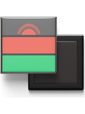İberk Buzdolap Magneti Malavi Malawi Lilongwe Bayrağı - Vektörel Bayrak