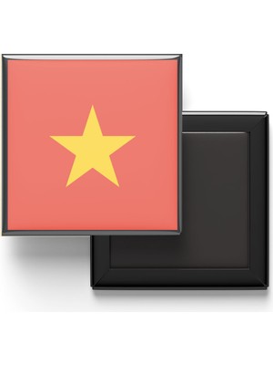 İberk Buzdolap Magneti Vietnam Hanoi Bayrağı - Vektörel Bayrak