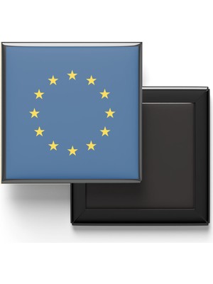 İberk Buzdolap Magneti Avrupa Birliği European Union Brüksel Bayrağı - Vektörel Bayrak