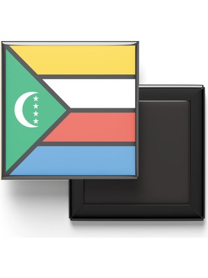 İberk Buzdolap Magneti Komorlar Comoros Moroni Bayrağı - Vektörel Bayrak