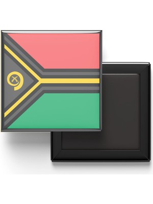 İberk Buzdolap Magneti Vanuatu Port Vila Bayrağı - Vektörel Bayrak