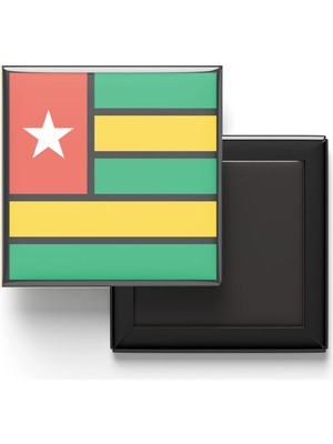İberk Buzdolap Magneti Togo Lomé Bayrağı - Vektörel Bayrak
