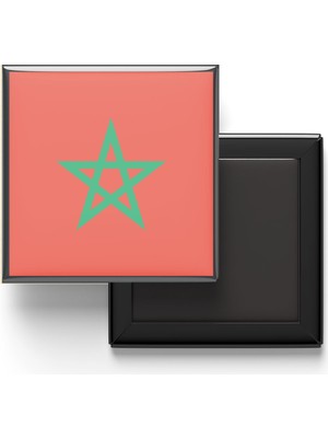 İberk Buzdolap Magneti Fas Morocco Rabat Bayrağı - Vektörel Bayrak