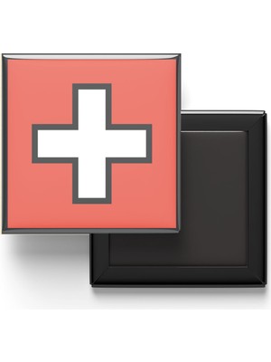 İberk Buzdolap Magneti Isviçre Switzerland Bern Bayrağı - Vektörel Bayrak