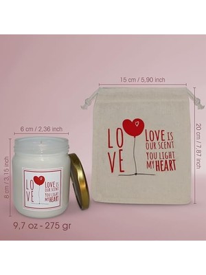 Candle – Love Note Koleksiyonu Wood & Spice Sandal Kokulu Cam Bardak Mum, 135 G, Metal Kapaklı ve Bez Keseli, Hediyeye Hazır Tasarım Mum, Sevgililer Günü & Özel Günler Için