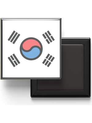 İberk Buzdolap Magneti Güney Kore South Korea Seul Bayrağı - Vektörel Bayrak