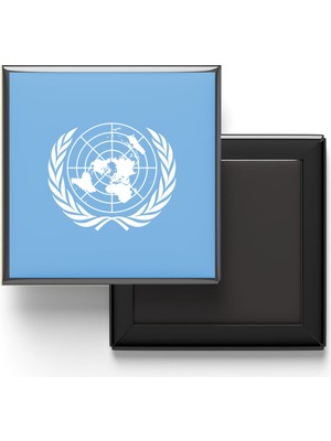 İberk Buzdolap Magneti Birleşmiş Milletler United Nations New York Bayrağı - Vektörel Bayrak