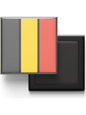 İberk Buzdolap Magneti Belçika Belgium Brüksel Bayrağı - Vektörel Bayrak