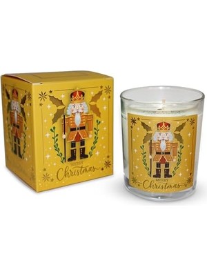 Charm Lab Candle – Kurşun Asker (Nutcracker) Tasarımlı Mum, Sarı Renk Temalı, 135 G Doğal Bio Balmumu, 40 Saat Yanma Süresi, Cam Kavanoz, Şık Bristol Kutulu, Yılbaşı Koleksiyonu Hazır Hediye