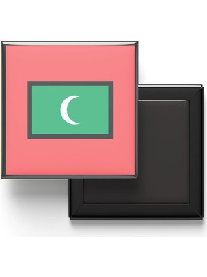 İberk Buzdolap Magneti Maldivler Maldives Malé Bayrağı - Vektörel Bayrak