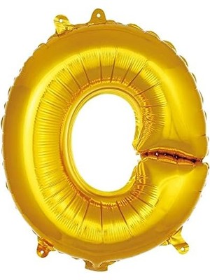O Harfi 16 Inç Gold Renk Folyo Balon 36 cm (Altın)
