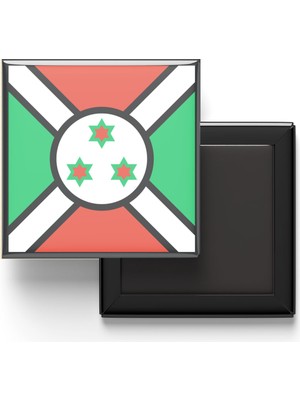 İberk Buzdolap Magneti Burundi Gitega Bayrağı - Vektörel Bayrak