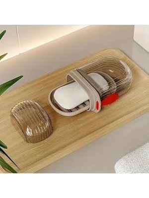 Şeffaf Kutu Şeklinde Plastik Katı Sabunluk Pratik Kullanımlı Hijyenik Banyo Sabun Kabı 1 Adet