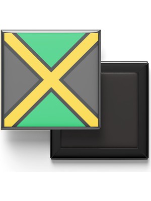 İberk Buzdolap Magneti Jamaika Jamaica Kingston Bayrağı - Vektörel Bayrak