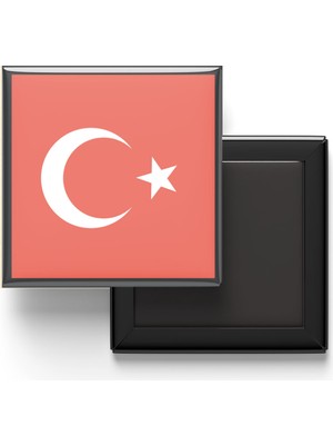 İberk Buzdolap Magneti Türkiye Ankara Bayrağı - Vektörel Bayrak